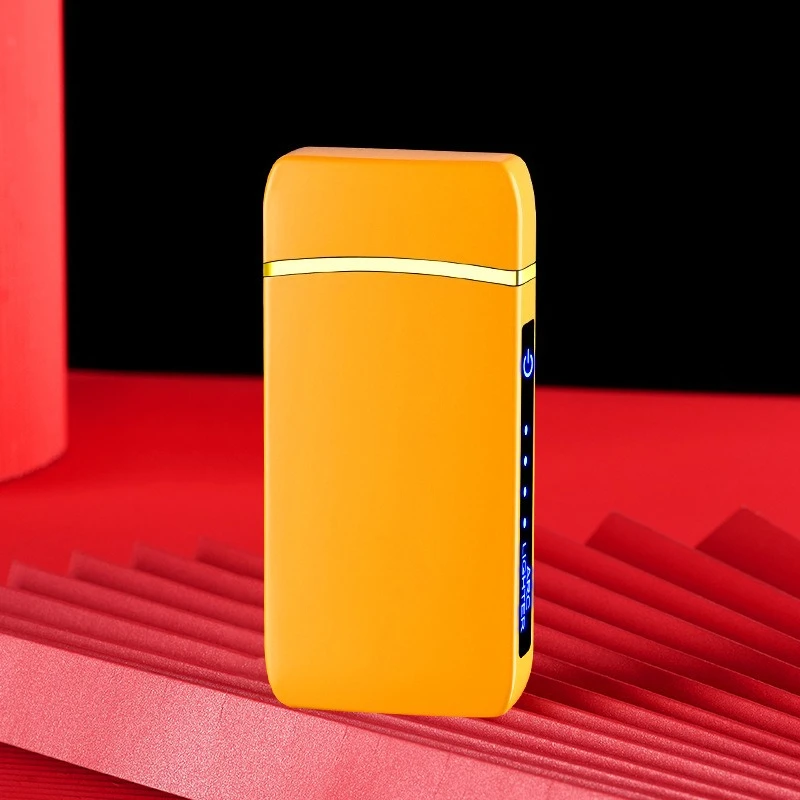 Hot Electric Windproof Metal Lighter Double Arc Flameless Plasma Rechargeable USB Lighter LED Power Display Touch Sensor Lighter - Image 5