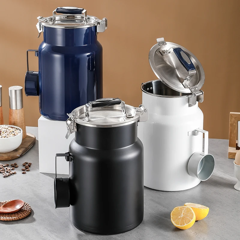 Colorful Stainless Steel Pet Jar Moisture & Insect Seal Cat Food Storage Container with Kitchen Accessory Spoon Metal Material