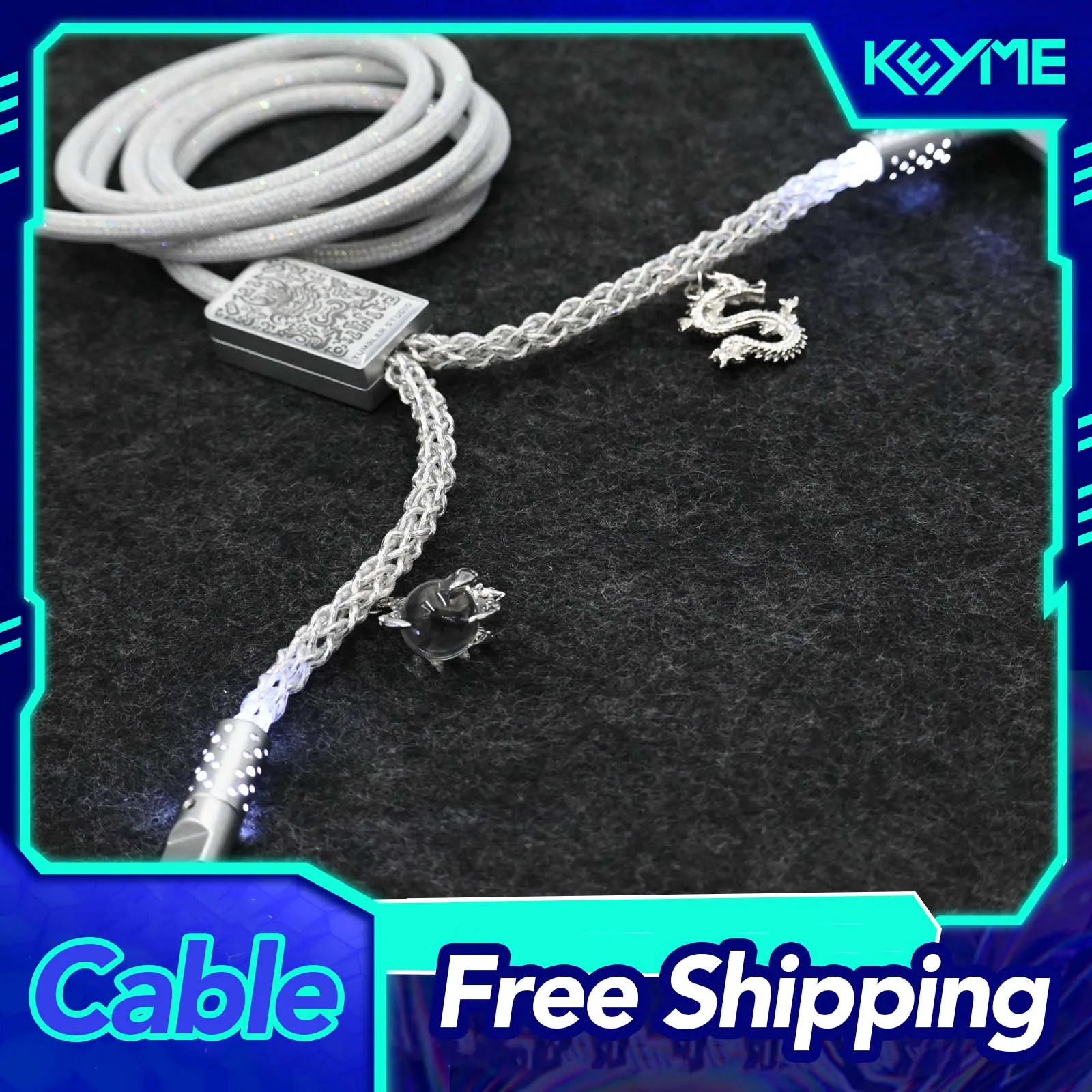 Tumbler studio One-to-Two Aviation Connector Cable 8K Magnetic Axis Keyboard Cable Low Latency High Efficiency Transmission