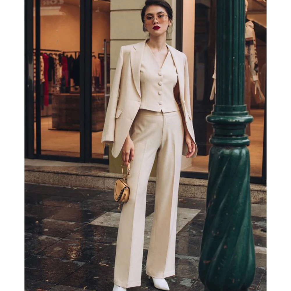 Women\'s Three-piece Suit Jacket Vest Pants Suit Work Wear Business Casual Comfortable Commuting Fashion Design Woman Clothing