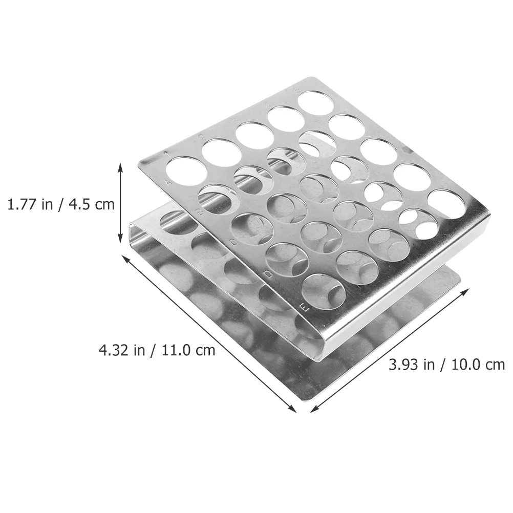 Imagem -03 - Rack de Tubo de Ensaio de Suporte de 25 Furos Suporte de Armazenamento de Metal em Forma de z Laboratório Aço Inoxidável