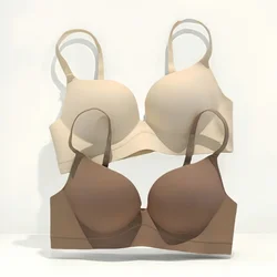 Small Chest Push-Up Bras Women Seamless Underwear Gathered Non-wire Sexy Lingerie Comfort 3/4 Cup Bra Solid Color Brassiere