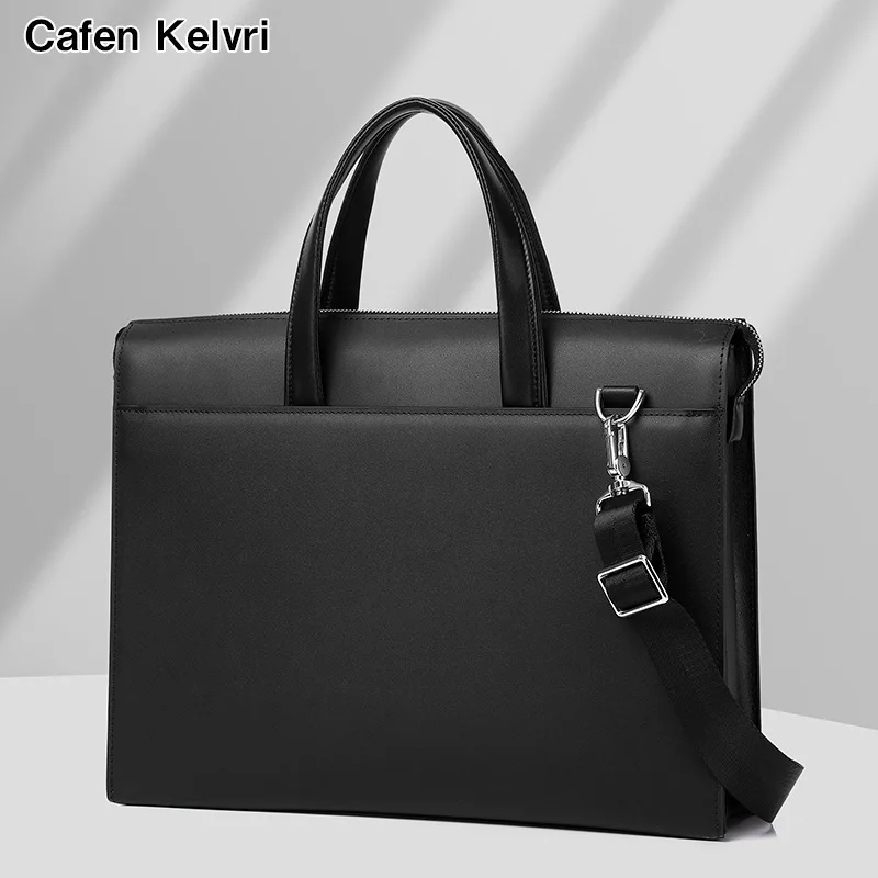جديد الراقية حقيبة يد الأعمال طبقة علوية غير رسمية جلد البقر مكتب فاخر 15/6 بوصة الرجال حقيبة رجل حقائب رسول الرجال الجلود #1