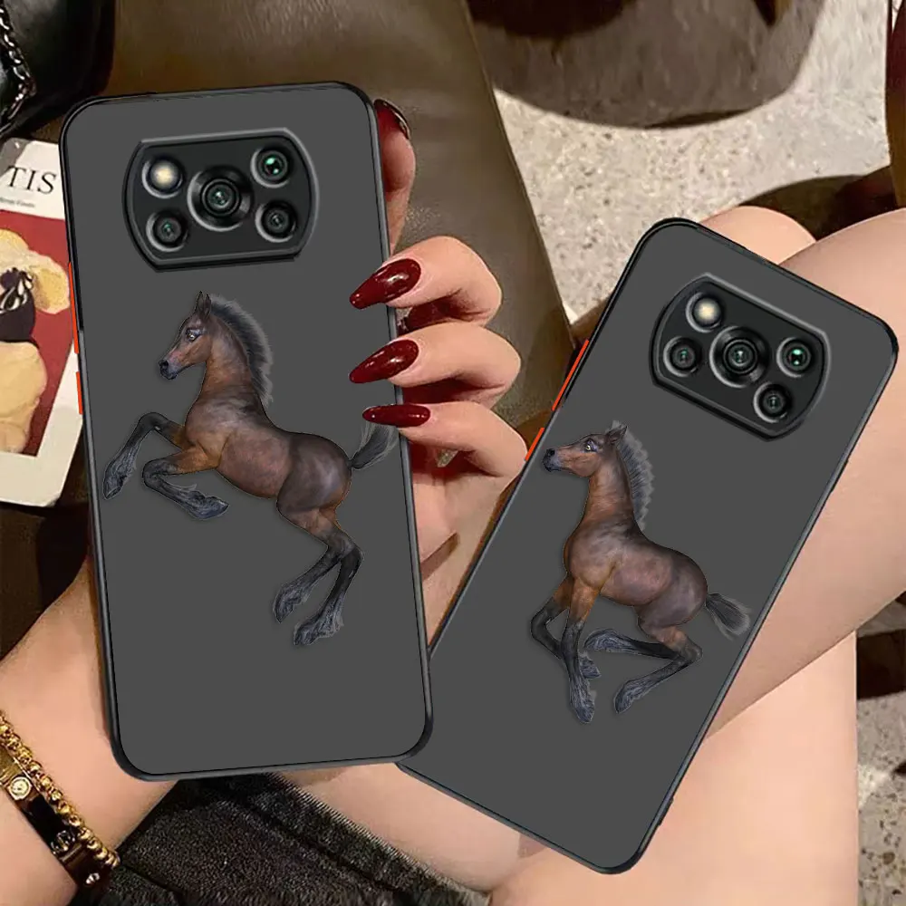 Shen Jun's Pony Horse Matte Phone Case for Xiaomi POCO X5 X4 X3 M4 M3 M2 F5 F4 F3 GT F2 C40 CC9 PRO 4G 5G Case Funda Coque Shell