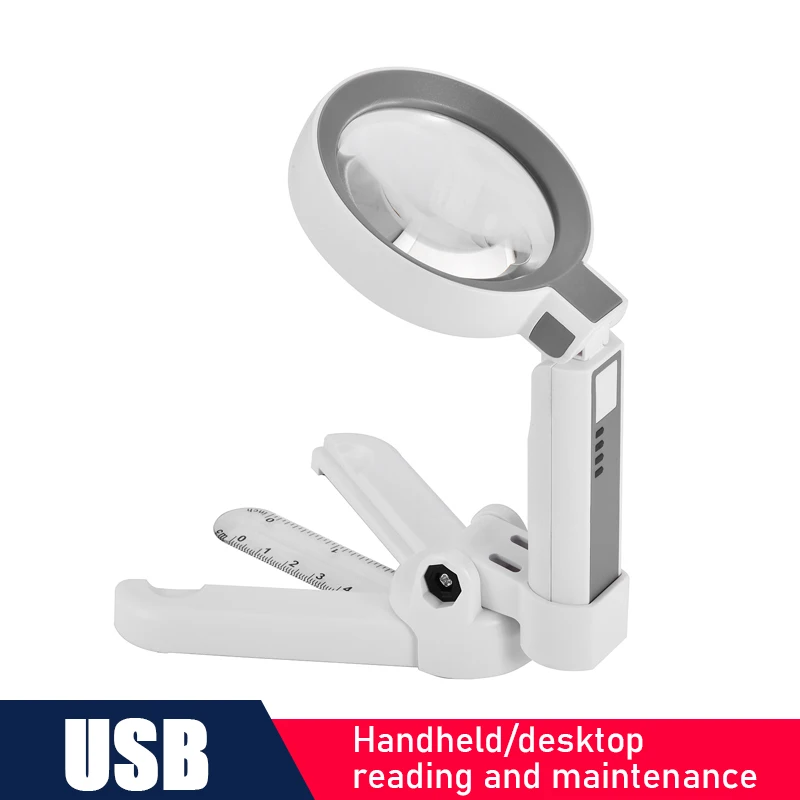 سطح مكتب عدسة مكبرة مع ضوء عالي الدقة أصلي لكبار السن للقراءة المحمولة عالية التكبير لإصلاح ساعة المسنين القابلة لإعادة الشحن #1