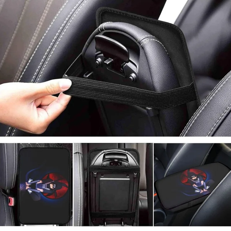 Naruto Anime Uchiha Itachi Car Armrest Pad Cartoon Car Interior Accessories Armrest Pad Dust Mats Decorations New Car Gifts