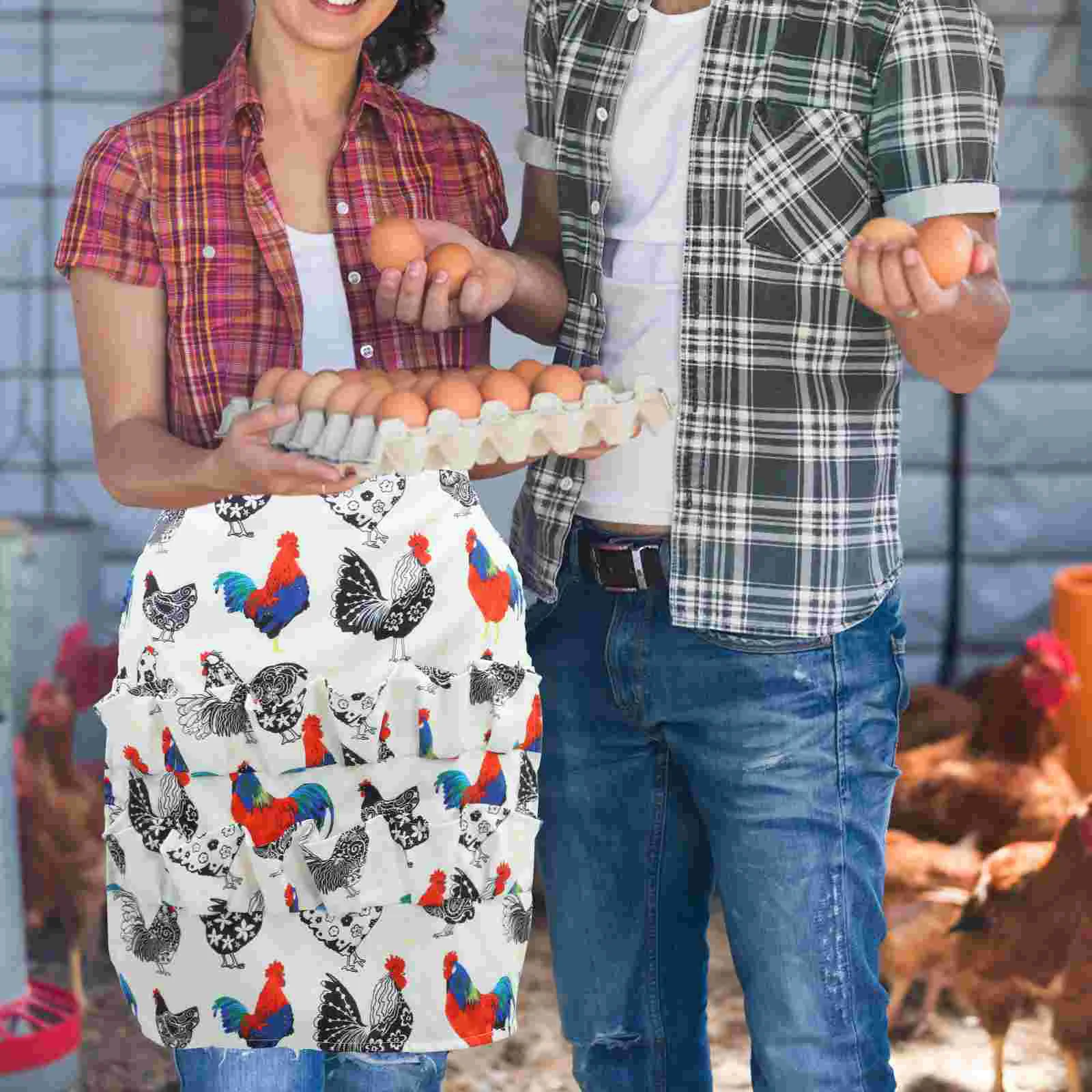 Egg Picking Apron Hands-free Collecting Tray Charming Collection Hen Polyester Pocket Goose for Farmhouse