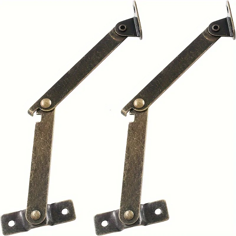 

2-Pack Antique Bronze Folding Lid Support Hinges – Classic Style, Metal Finish