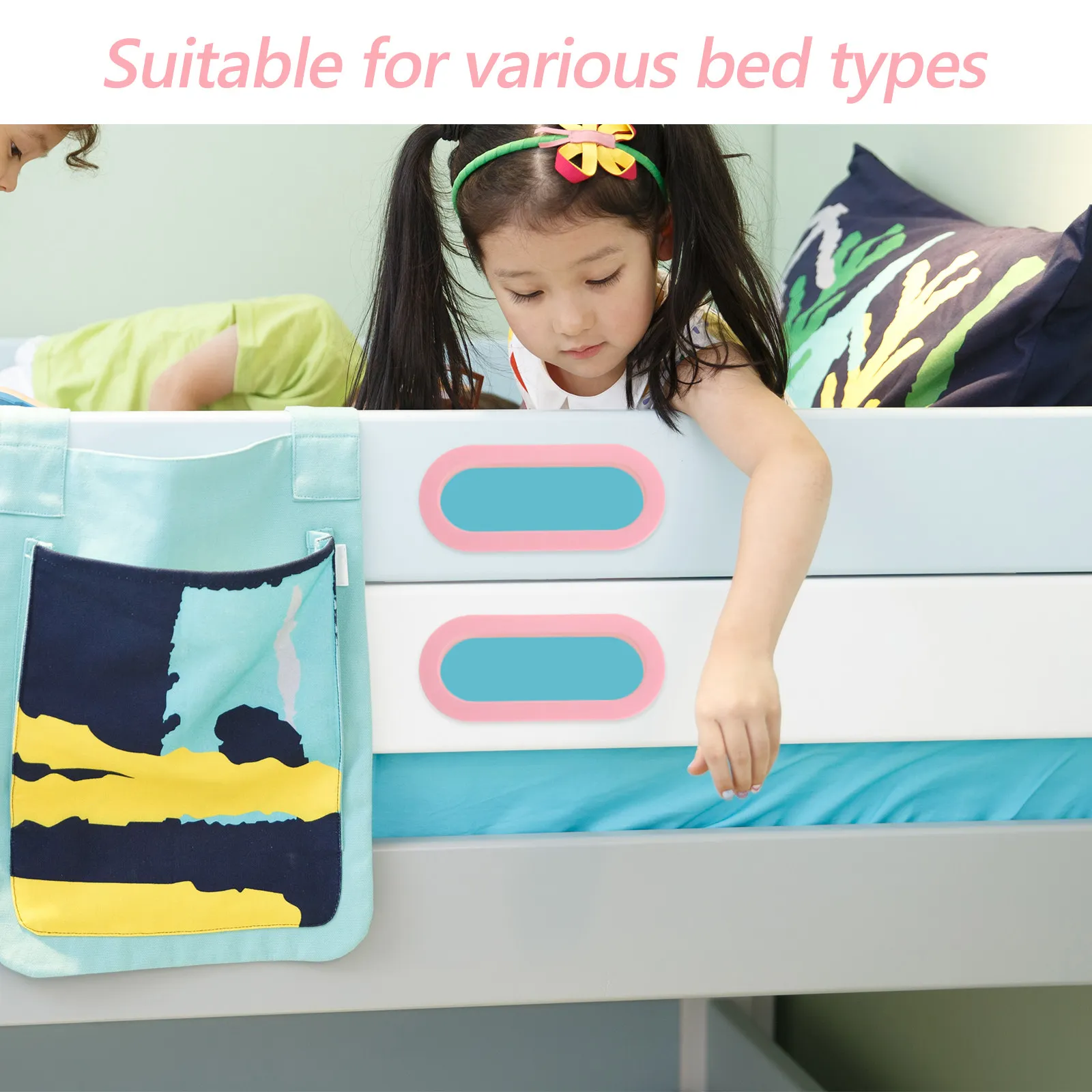 Immagine 6: 1 Paio di Anelli Ovali in Plastica ABS per Sponde Letto, Accessori di Sicurezza per Bambini, Decorazione per Letti a Castello