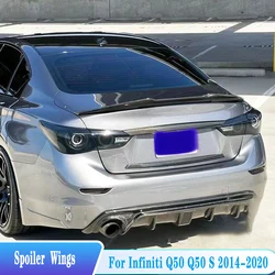 For Infiniti Q50 Spoiler Wings 2014-2020 Sedan ABS Material Car Rear Wing Primer Color Rear Spoiler Q50 Q50S  Car Accessories