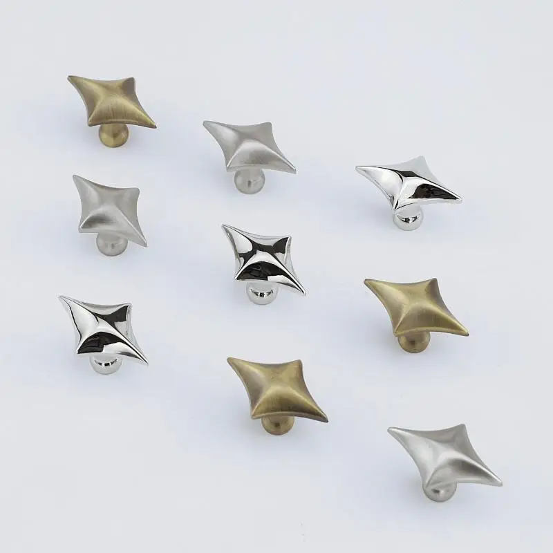 Vierpunkt-Stern-Schrankknöpfe, Premium-Qualität, Zinklegierung, minimalistische Griffe für Küchenschrank, Schublade, Kleiderschrank, Möbelrenovierung – Detail 6