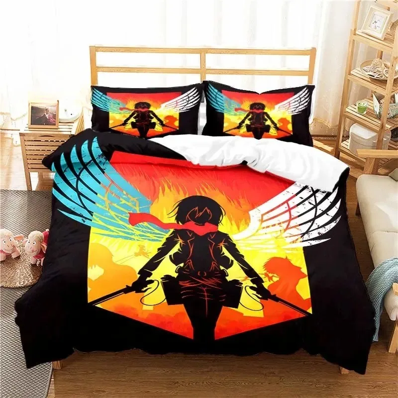 Cool 2026 Attack On Titan Duvet Cover 3D Exquisite Anime Cartoon Digital Print Bedding Set Comforter Bed Youth Home Decor Boys G