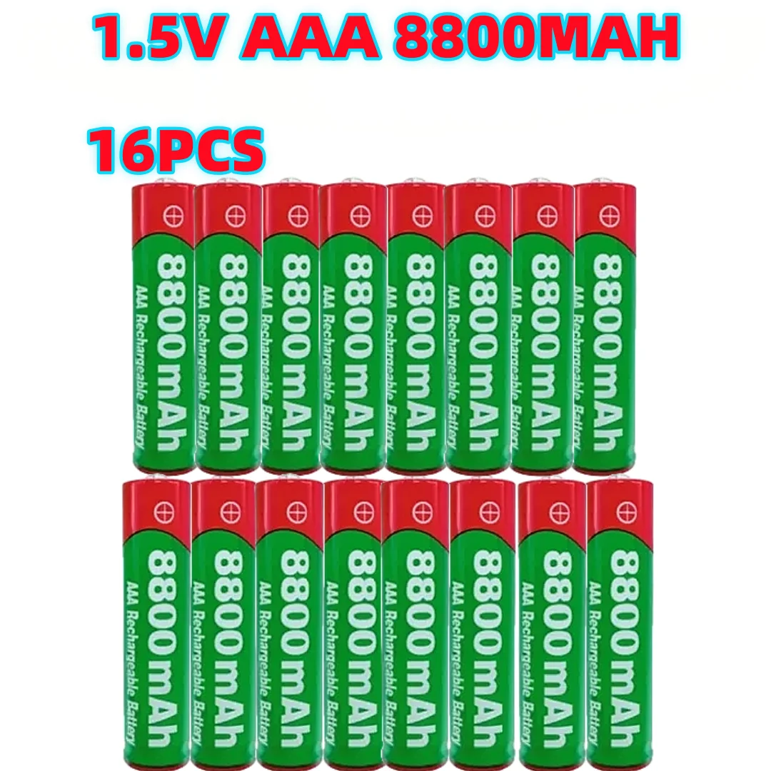 

NEW 16PCS 8800mAh Rechargeable Battery AAA NI-Mh Alkalinity Battery 1.5 V AAA Battery for Clocks Mice Computers Toys So on