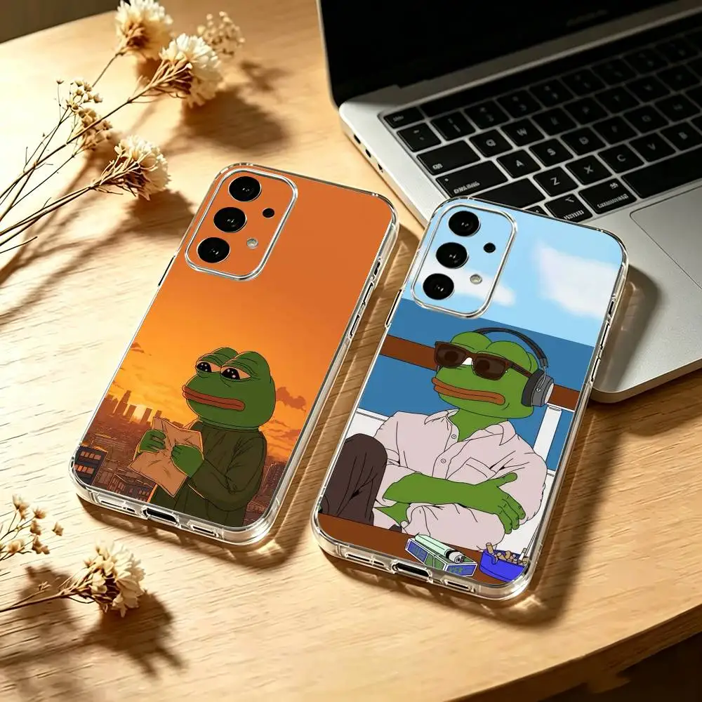 Pepe-e the Frog-g Phone Case For Samsung S25,S24,S21,S22,S23,S30,Ultra,S20,Plus,Fe Transparent Cover