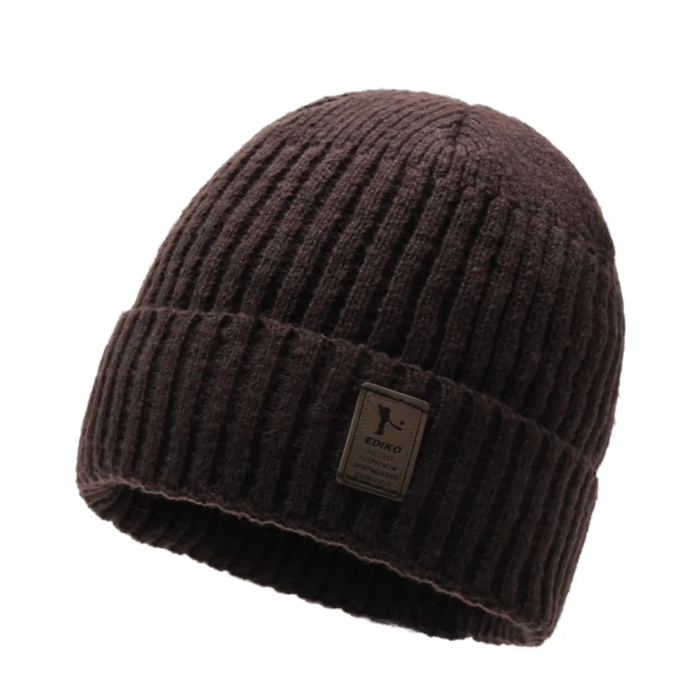 Solid Color Winter Beanie Hat Scarf Windproof Thick Velvet Lining Knitted Cap Scarf Set Warm Soft Woolen Winter Hat For Adults