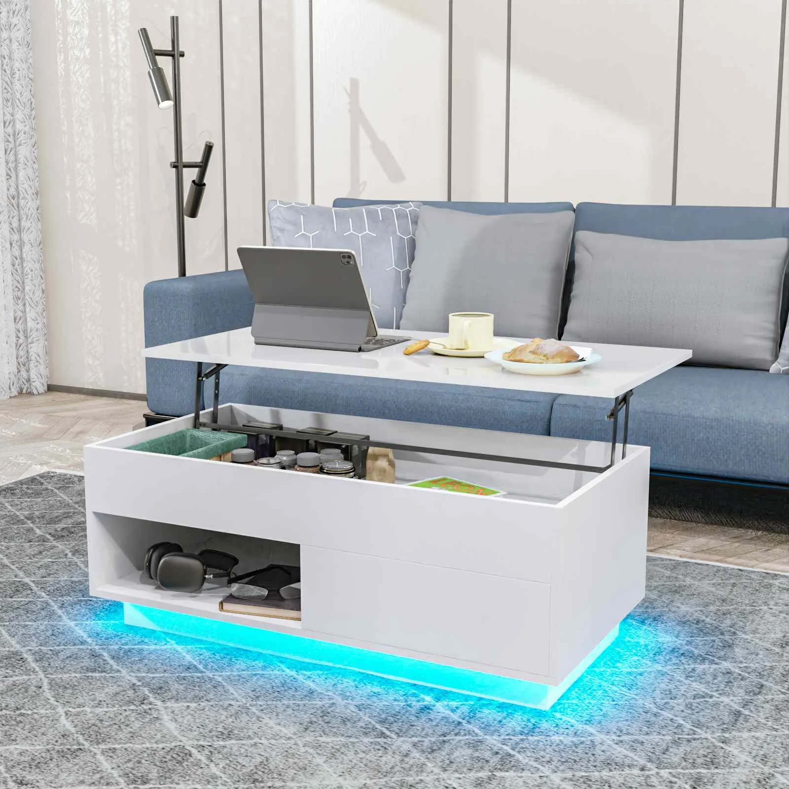 LED Lift Coffee Table The Ultimate Modern Furniture with Height Adjustment and Sleek Design for Home Decor and Entertaining