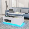 Mesa de centro con elevación LED, muebles modernos con ajuste de altura y diseño elegante para decoración del hogar y entretenimiento 1