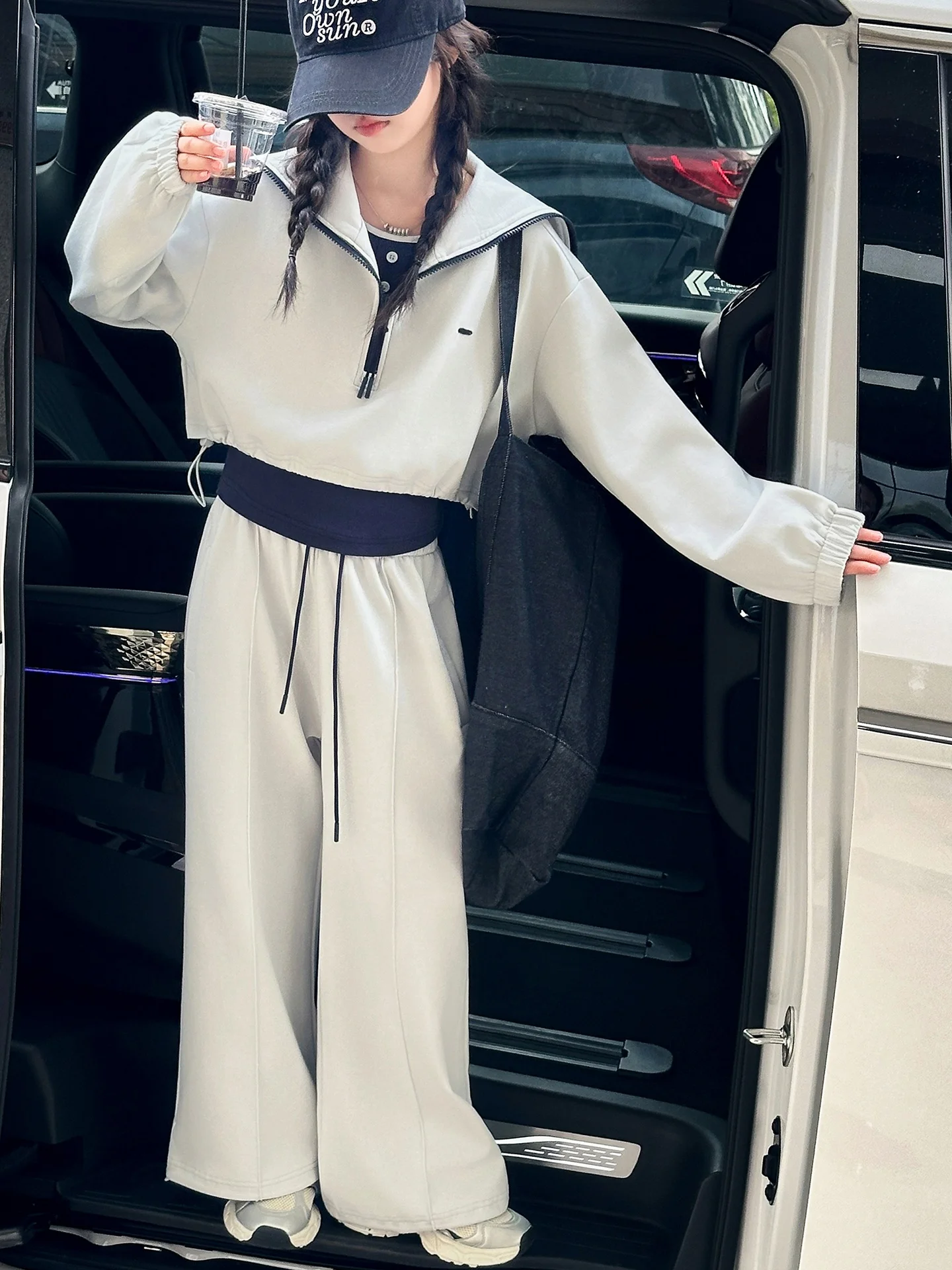 Children's Faion Casual Hoodie Vest f Zipper Sweatirt Set Tee Pieces Cotton Long Sve round Ne Spring Autumn