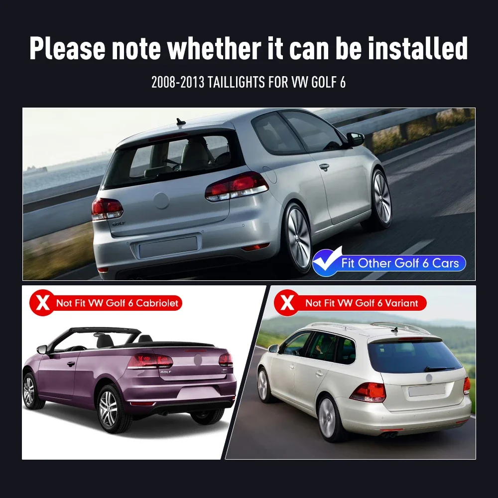 LED Car Lights For Volkswagen Golf mk6 2008-2013 VW Golf 6 GTI R Rear Lights Flowing Water Flicker Turning Signal Tail Lights
