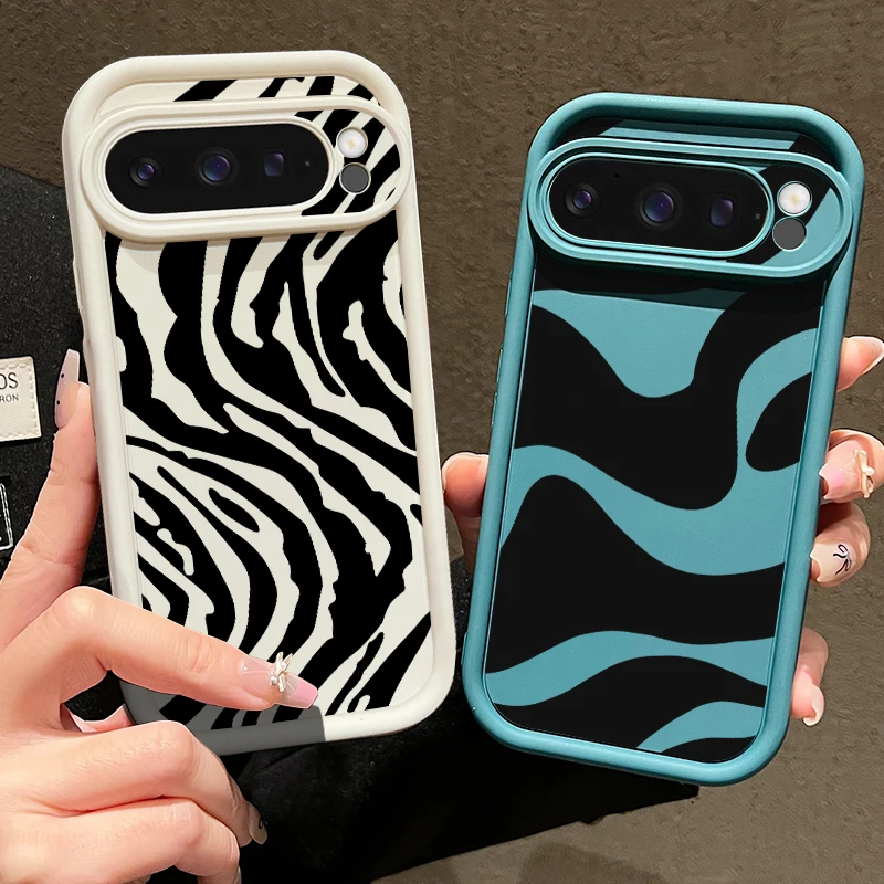 Zebra Stripe Pattern TPU Phone Case For Google Pixel 10 9 Pro 9A 10 9 Pro XL Pixel 8A 7A 8 7 Pro Shockproof Soft Silicone Cover