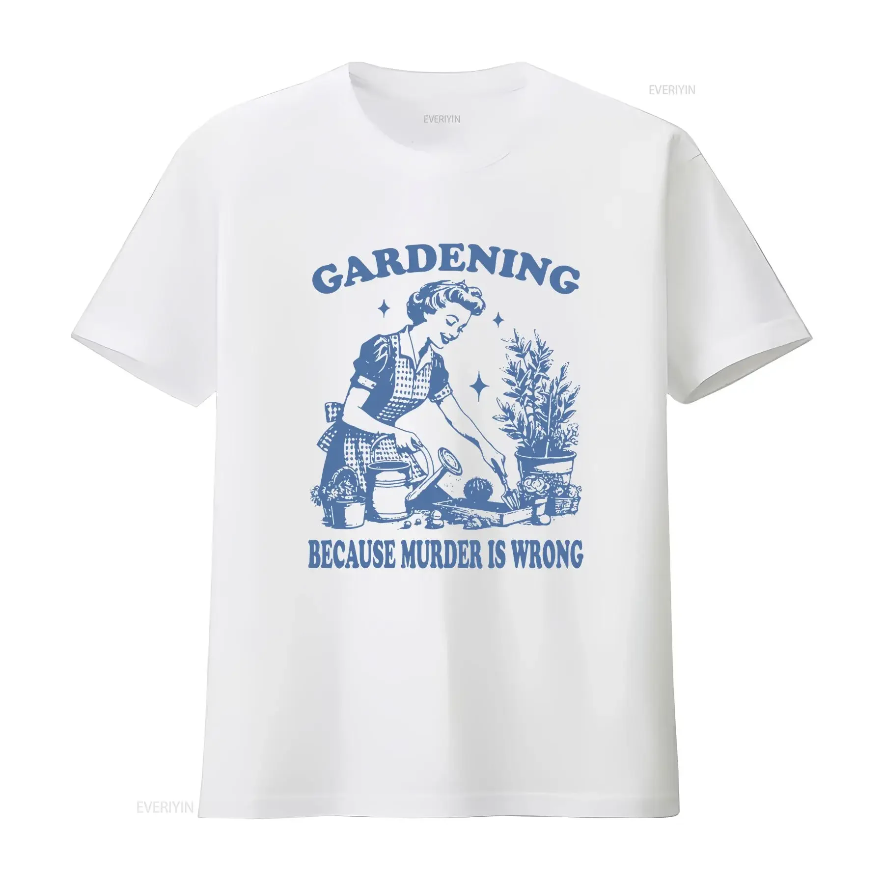 Murder Is Wrong Funny Gardening Women's T Shirt for S 4XL vintage Washed Stylish Slightly fashion Soft Stretched Casual graphic