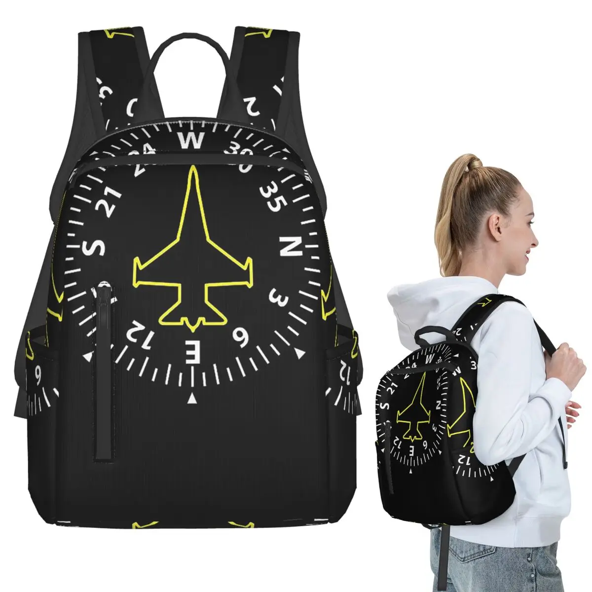 Born To Fly Captain Stripes Flight Pilot Aviation Aviator Airplane 4 Backpack Student BookBag Boys Girls School Bag