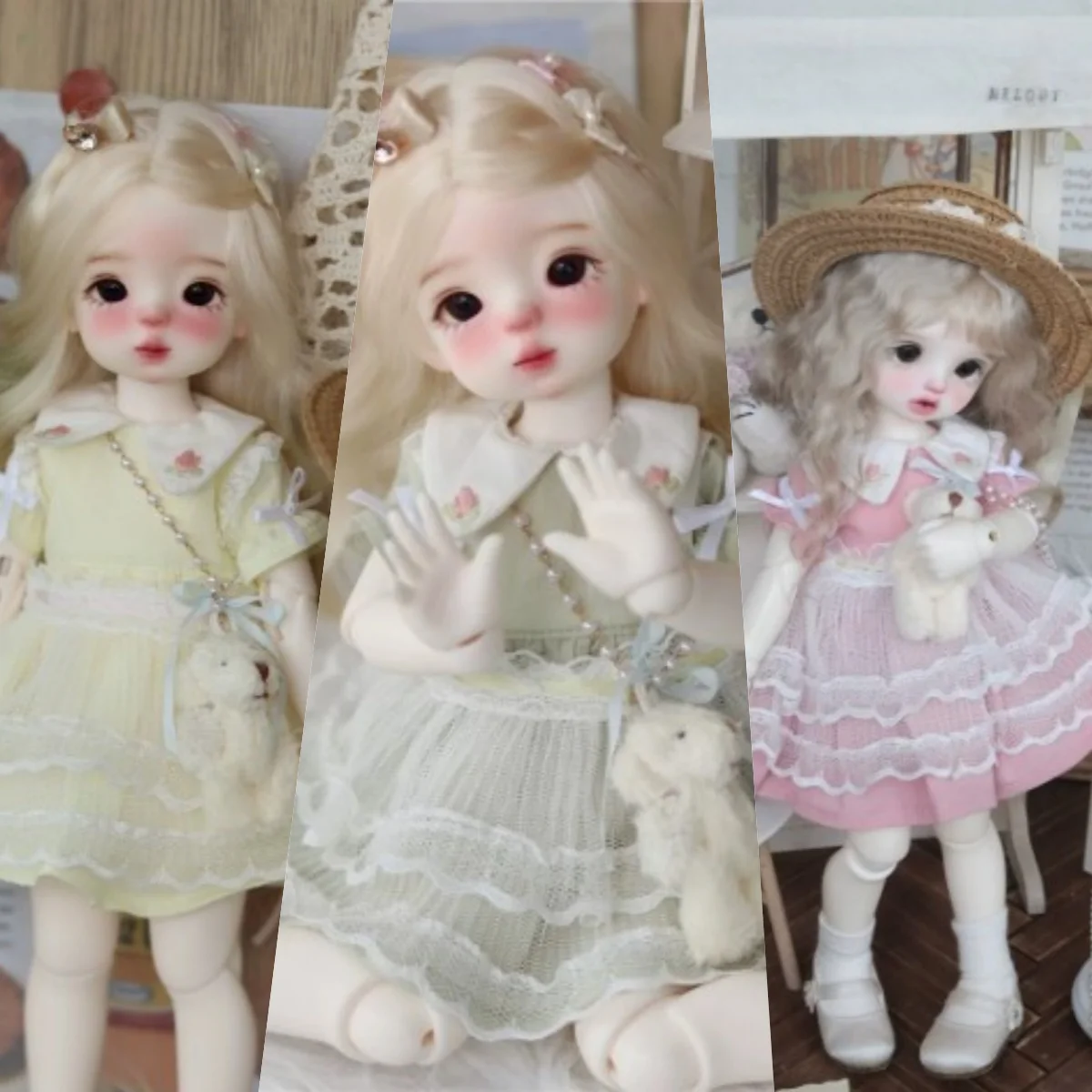 

【Clothing Only】1/6 Female Doll's Clothing Accessories Doll-collar Lace Mesh Decoration Dress Fit Girl Action Figure For BJD Toys