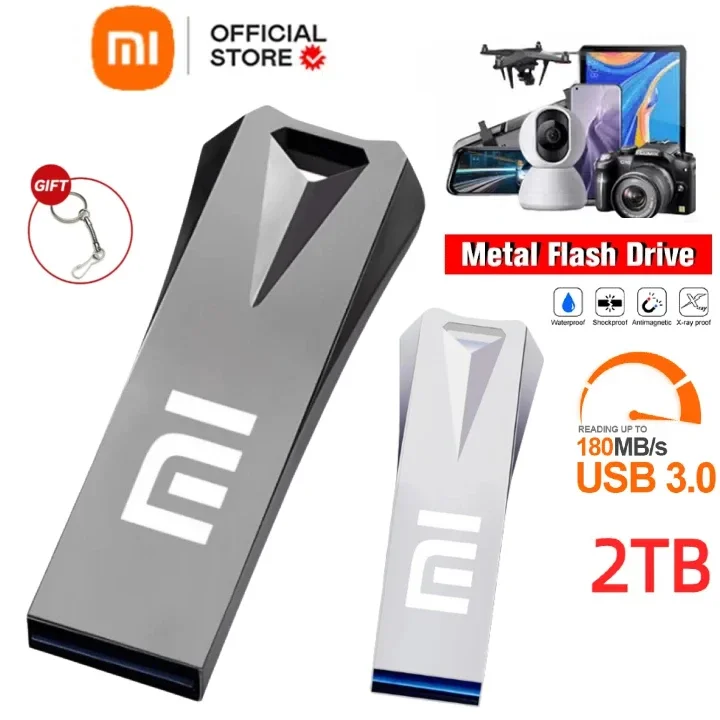 Xiaomi-unidad Flash USB de 2TB, Pendrive de 1TB, 128G, 256G, resistente al agua, u-disk, 3,0 teclas, memoria Usb, regalo para PC