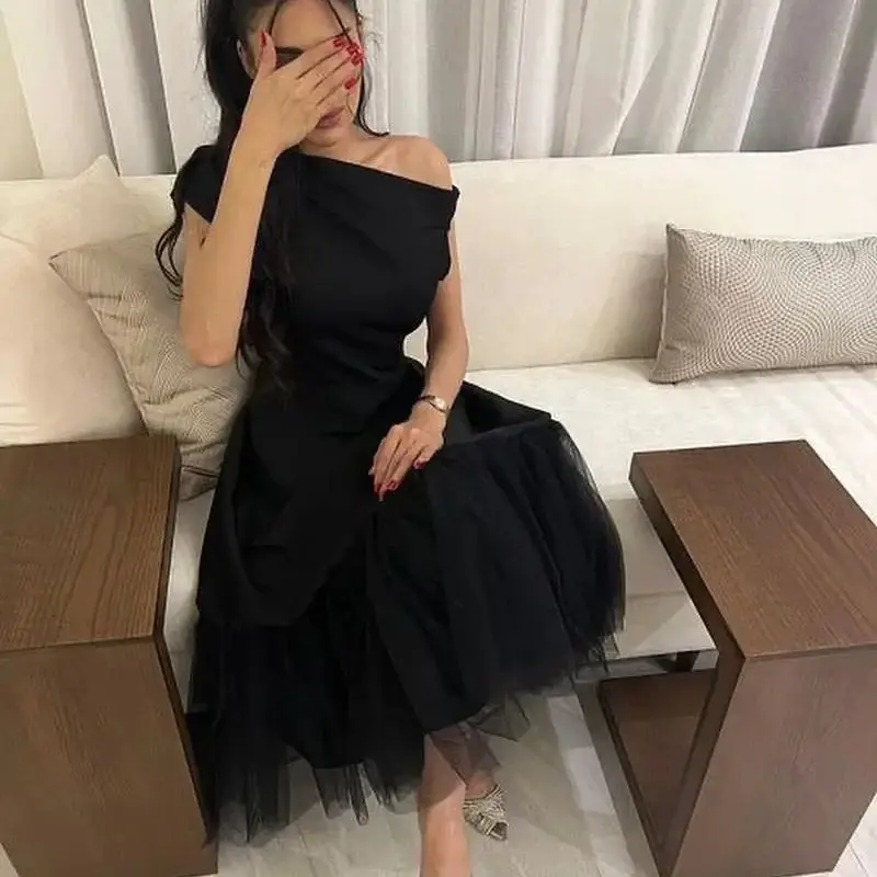 Elegant Dresses for Women Evening Dress 2023 A-Line Prom Dresses Pleated Ankle Length Saudi Arabia Women Formal Wedding Party