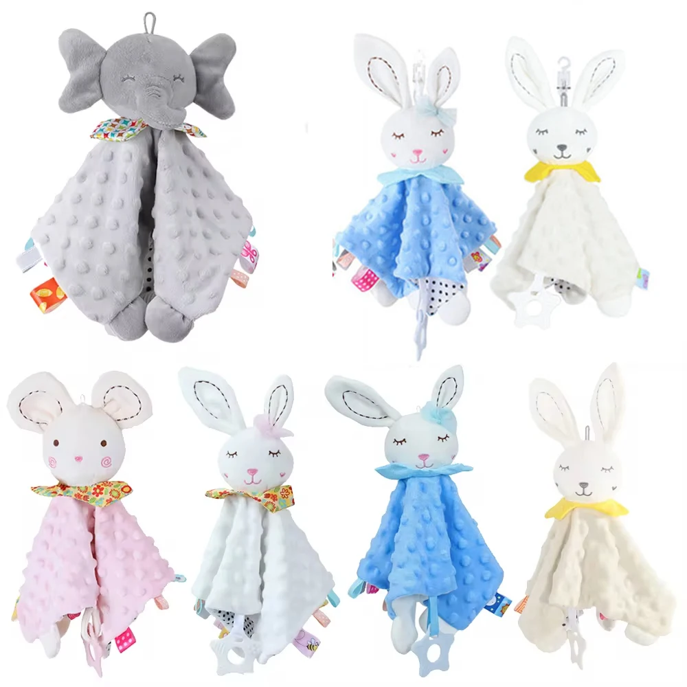 Gift Plush Stuffed Toys Baby Comforter Cartoon Soft Soothe Appease Towel Snuggle Toy Baby Towel Bibs