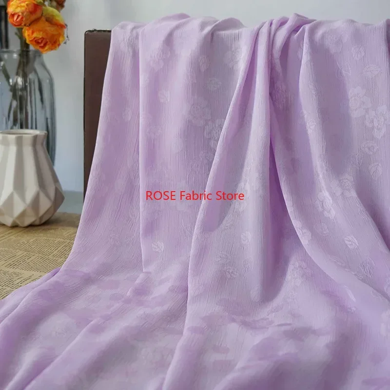 

Flower Soft Jacquard Chiffon Tulle Fabric For Summer Blouse, Lace Top, Toddle Dress, Shirt