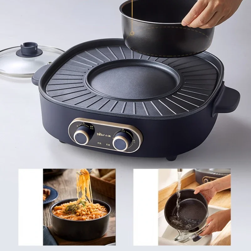 Electric Oven, Hot Pot, Steaming and Baking,Indoor Home Barbecue,Dual-Purpose Barbecue, Korean Style Frying and Baking