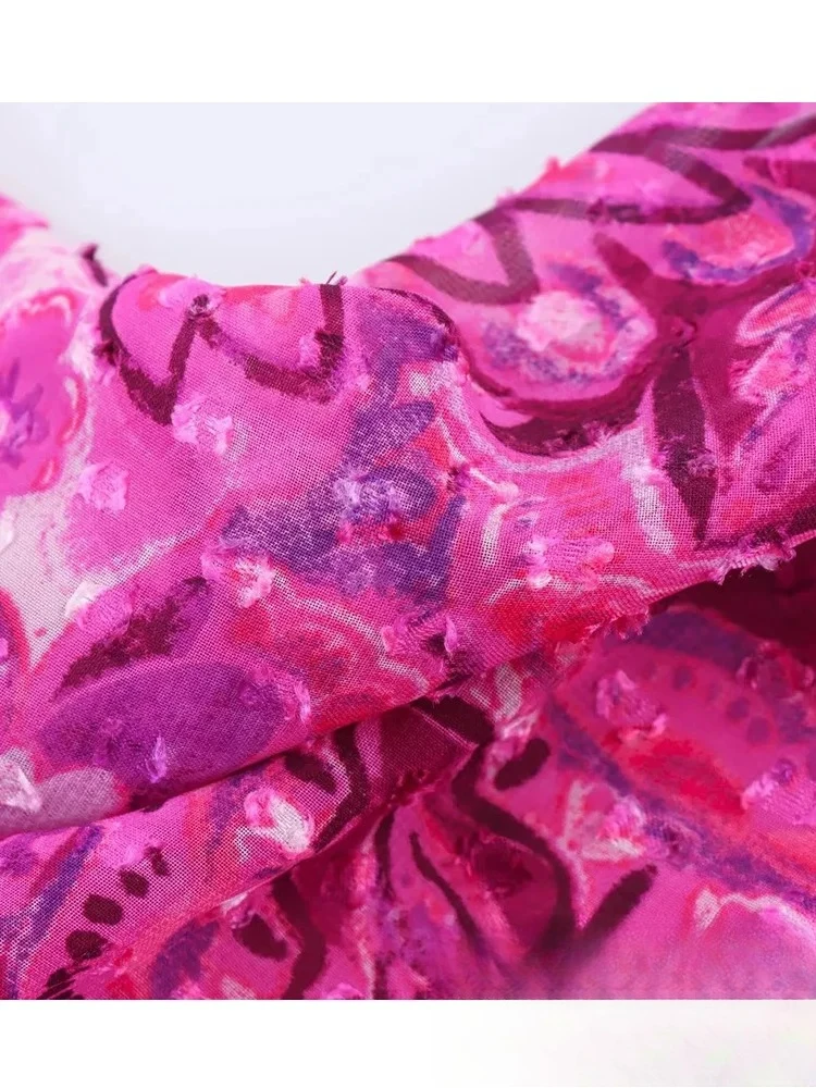 KONDALA Vintage Women Dress Print Cami Sleeveless Strap Zipper Side Split Long Straight Vestidos New Fashion 2025 Summer Dress