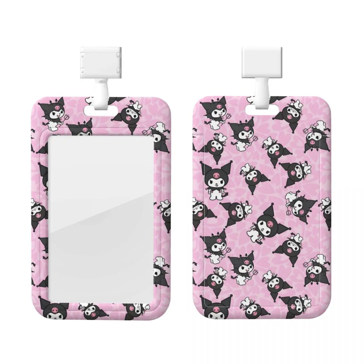 

Custom Kuromi Cartoon Manga ID Badge Holders School Card Holder Unisex Neck Lanyard Credit Card Holders Neck Strap