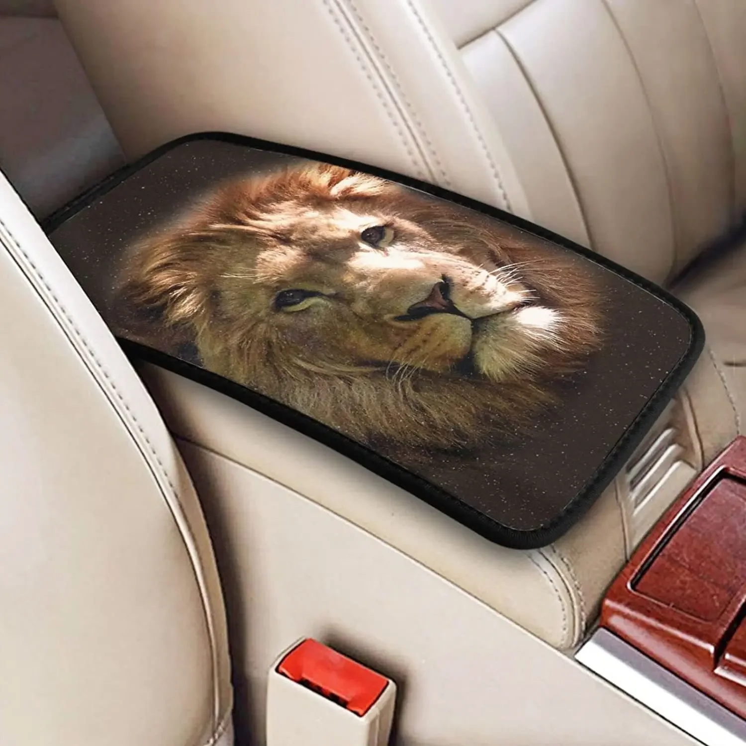 Galaxy Lion Car Center Console Armrest Cover Pad, Seat Armrest Box Protector Universal Car Trim, Suitable for Most Vehic