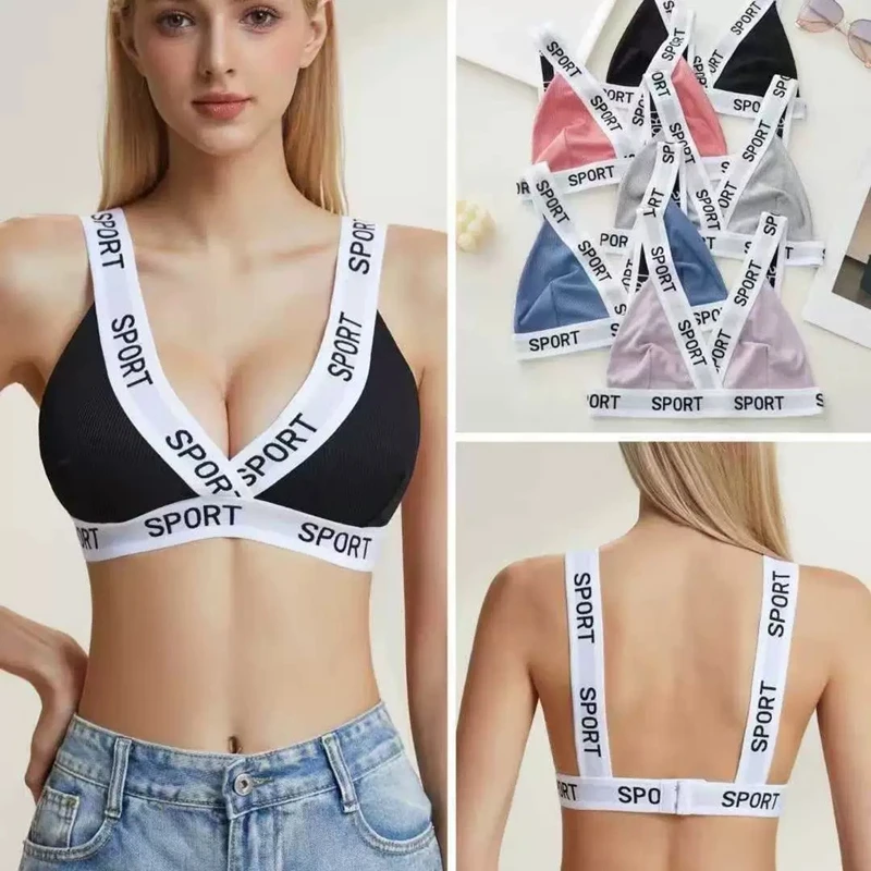 KUCLUT Seamless sexy women's underwear without steel ring small chest push-up sports bra large size