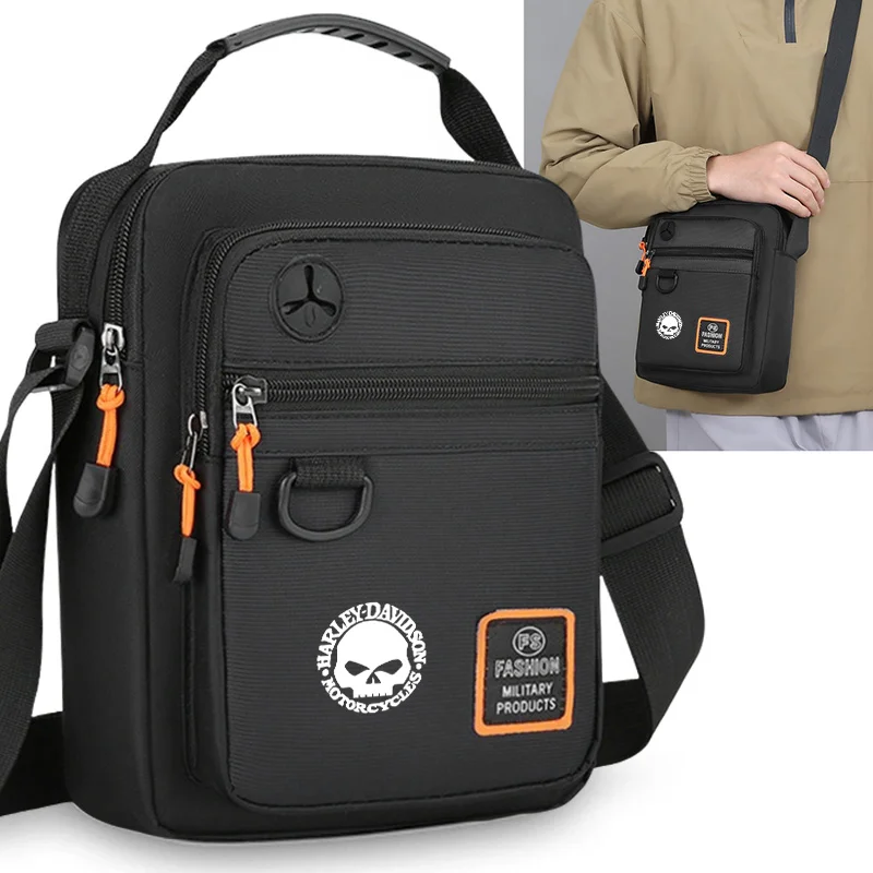 

1pc Black Casual Men's Handbag Shoulder Bag Lightweight Oxford Purse Crossbody Bag For Harley Pan America ADV PA1250 PANAMERICA