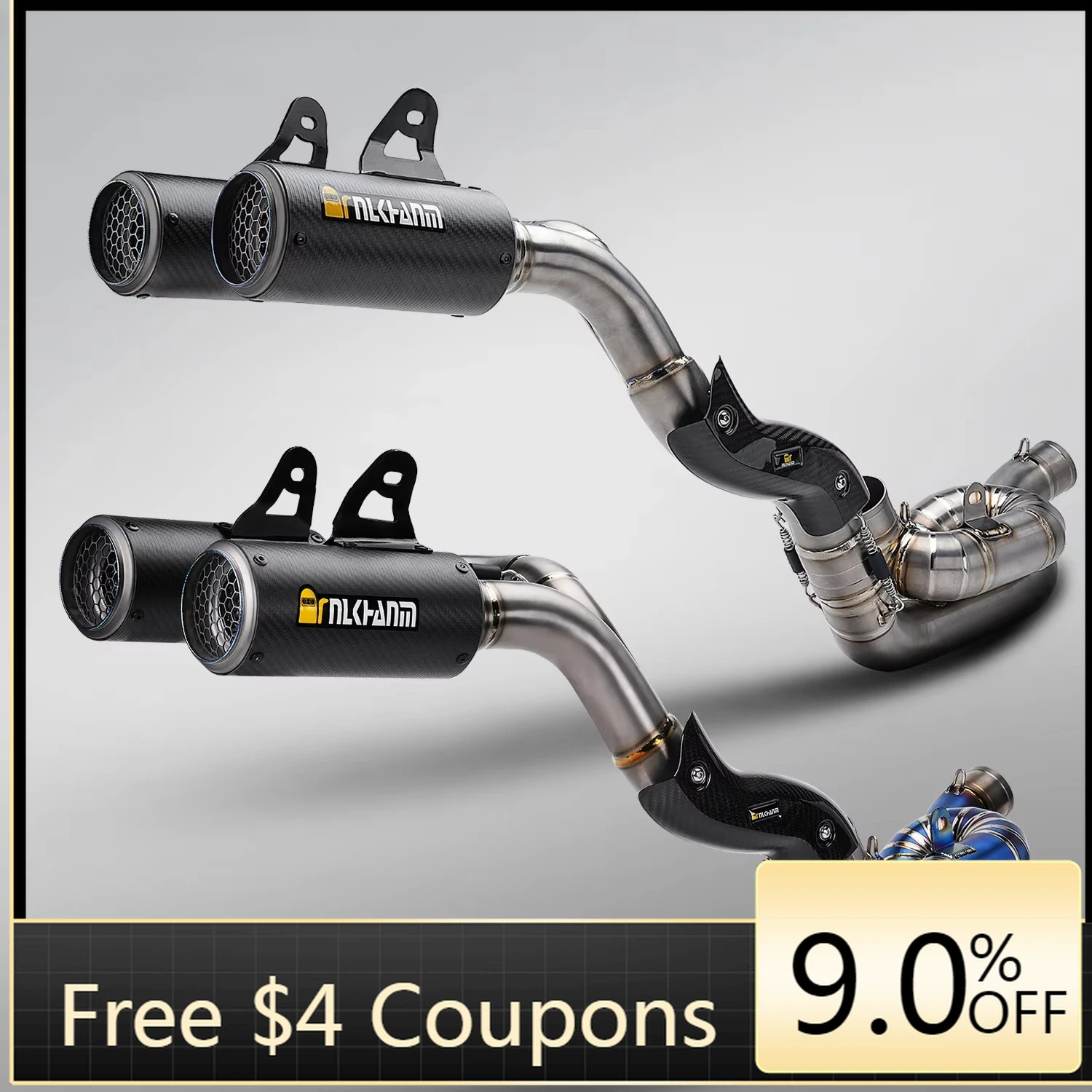 

STLF Duca V4 Motorcycle Exhaust System Modification Titanium Alloy Full Section for Panigale V4/V4S Street Stainless Steel Box