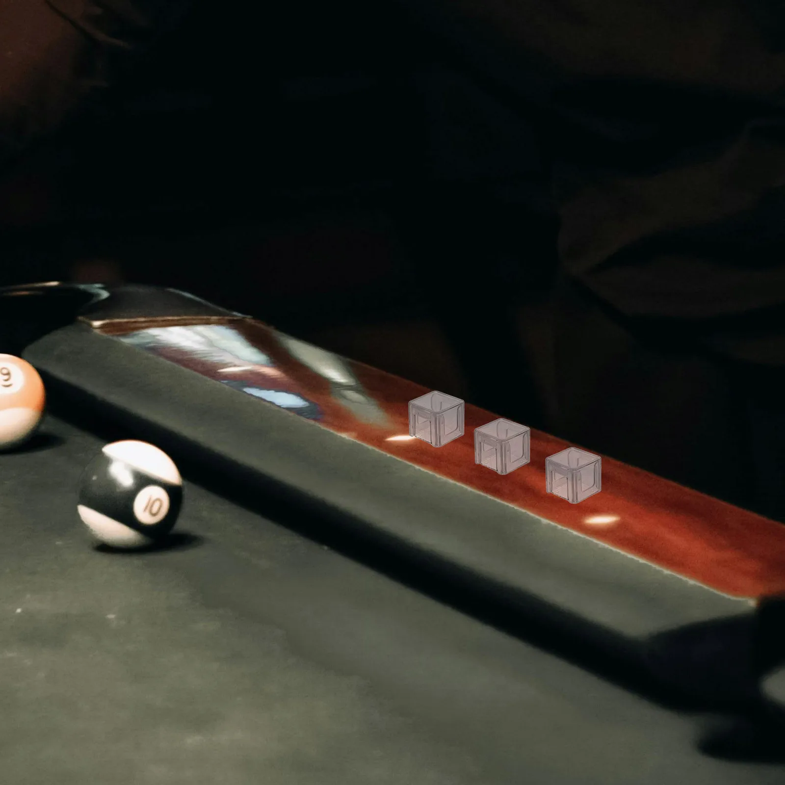 3Pcs Chalk Box for Pool Cue Acrylic Transparent Case Compact Lightweight Convenient Carry for Games Tournaments Bars