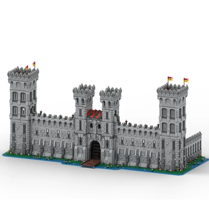 

NEW 10885pcs European Medieval Street View MOC Red Castle Front city wall model DIY creative ideas Retro childToy Gift blocks