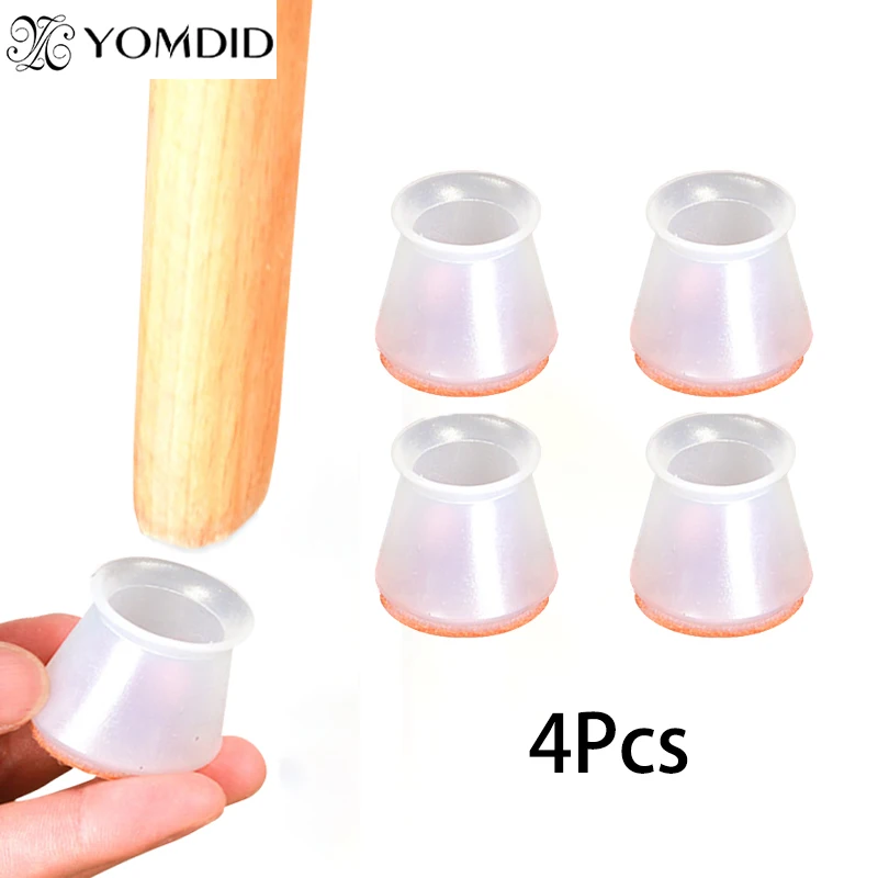 YOMDID 4PCS Furniture Leg Protection Cover Table Feet Pad Floor Protector For Chair Leg Floor Protection Anti-slip Table Legs