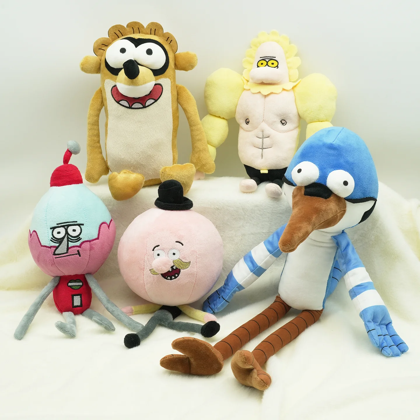 TreasuringU New Cartoon Mordecai Plush Toys Kawaii Rigby Stuffed Dolls Benson Plushie Soft Pillow Home Decor Birthday Gifts