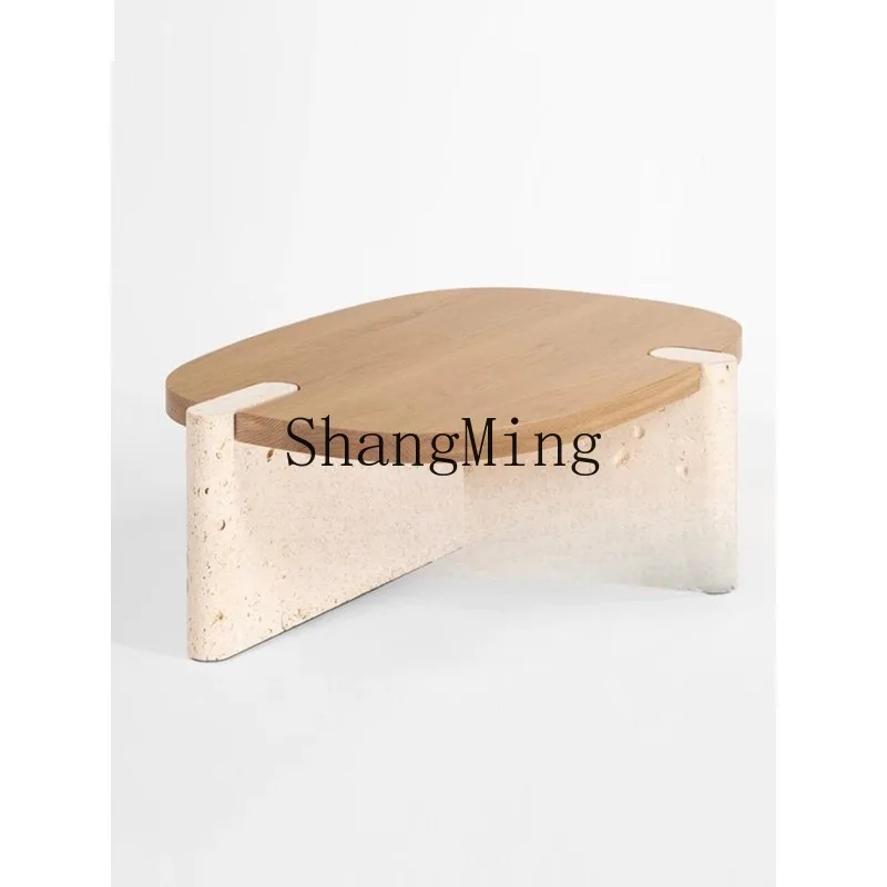 

CL medieval coffee table creative living room home light luxury solid wood high and low coffee table combination