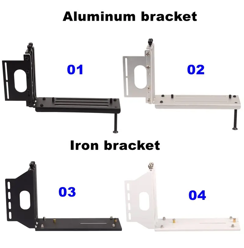 DIY Vertical Graphics Video Card Holder Bracket GPU Mount Kickstand/Base/Kit For ATX Chassis External RTX3060 PCIe 3.0 4.0 Riser