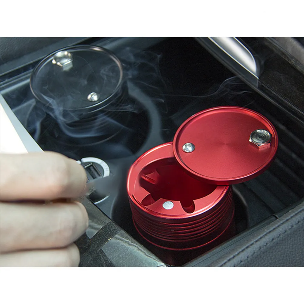 

Removable Bottom Ashtray Aluminum Alloy Cup Holder Car Cigarette Portable Cylinder Easy Clean