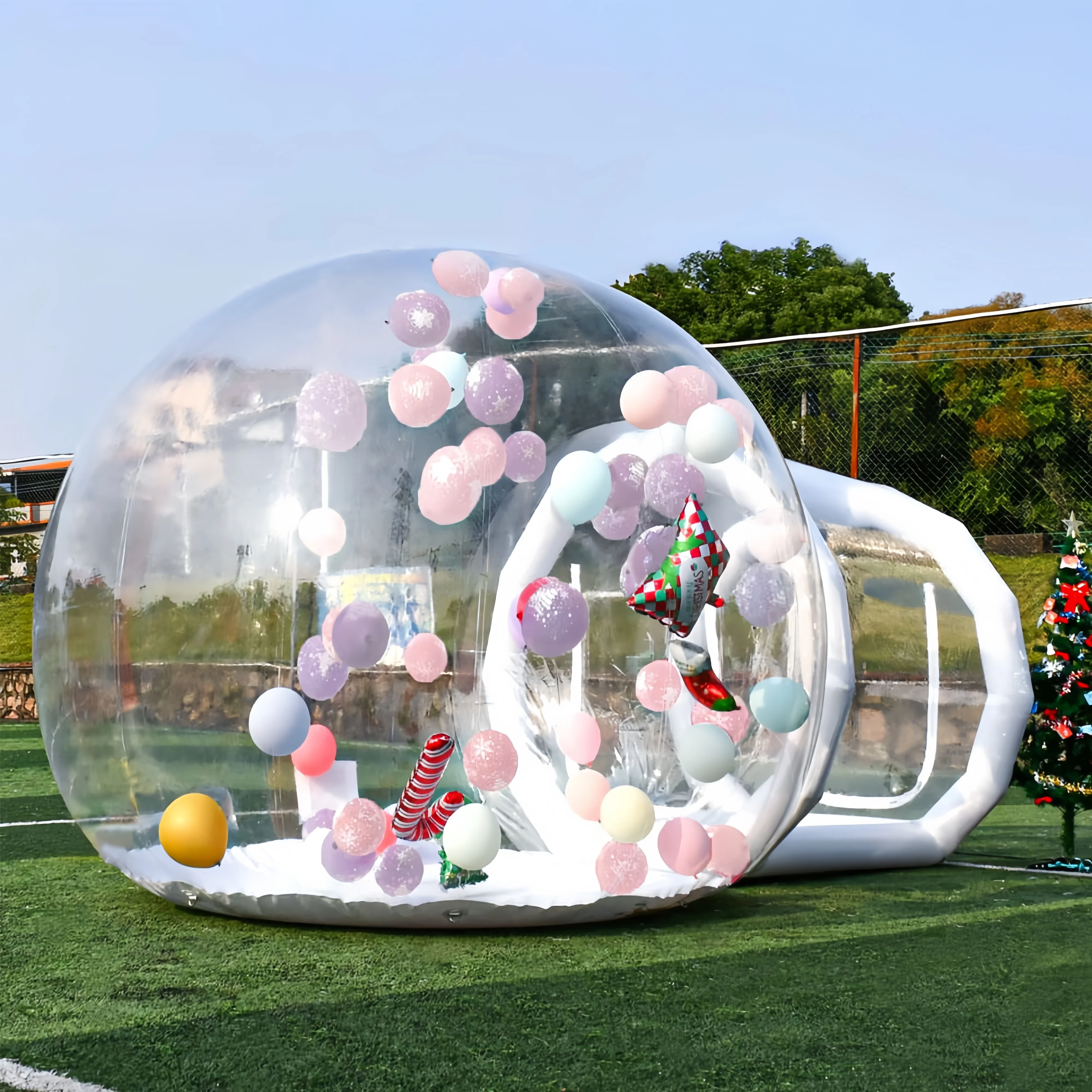Casa de burbujas inflable de PVC de grado comercial a precio de fábrica con bomba de aire y soplador, tienda de burbujas para familia y fiesta de cumpleaños