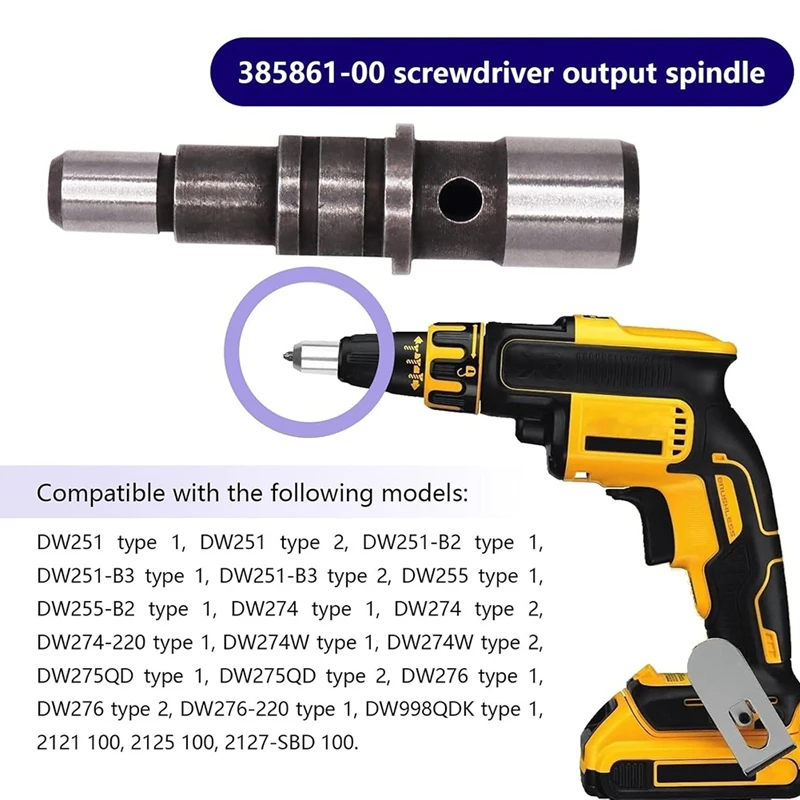 BAAG- 385861 -00 Dewalt 用ドライバー出力スピンドルは DW251 DW274 DW255 DW276 DW998QDK を置き換えます