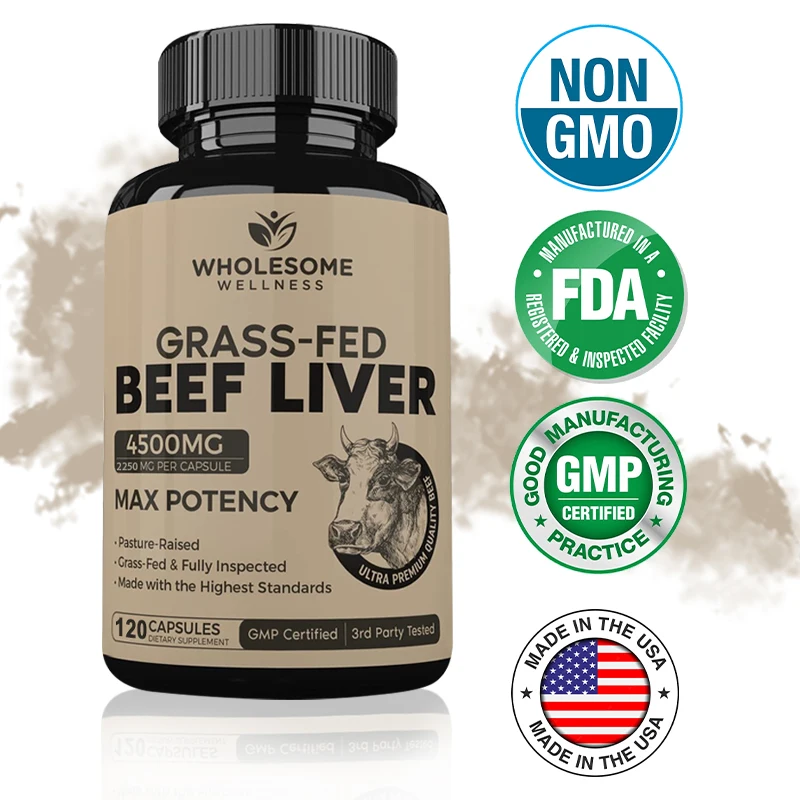 

New Zealand Grass-fed Dried Beef Liver Capsules To Support Heart, Brain, Blood, Liver Health and Immune System