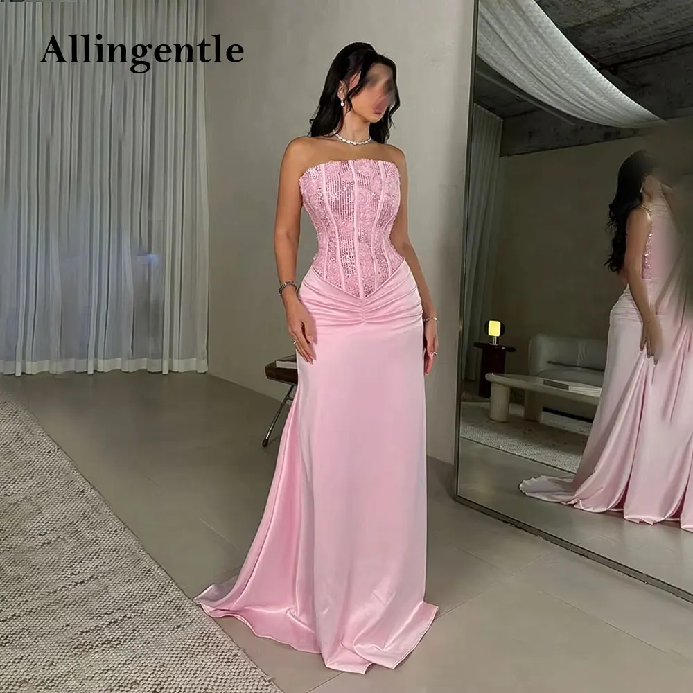 

Модные платья для выпускного вечера без бретелек с блестками Русалка с открытой спиной Розовые на заказ Элегантные классические вечерние платья для женщин по индивидуальному заказу