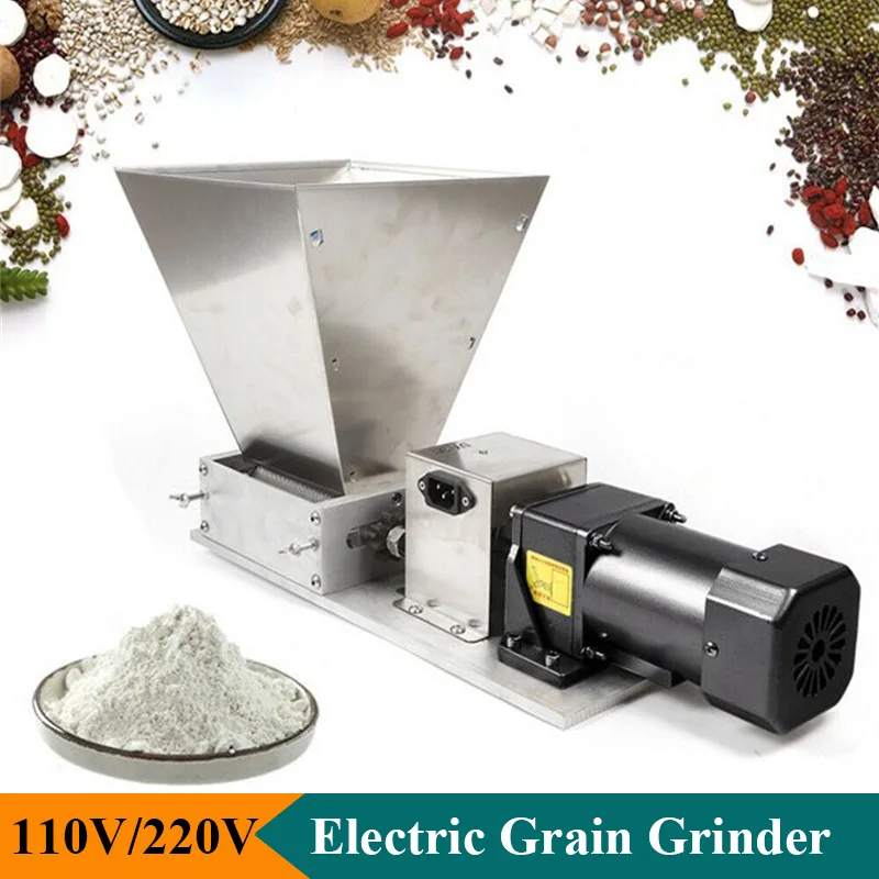 Stainless Steel Grain Crushing Tool Electric Barley Beans Grinder Malt Crusher With 2 Roller Home Grain Brew Mill